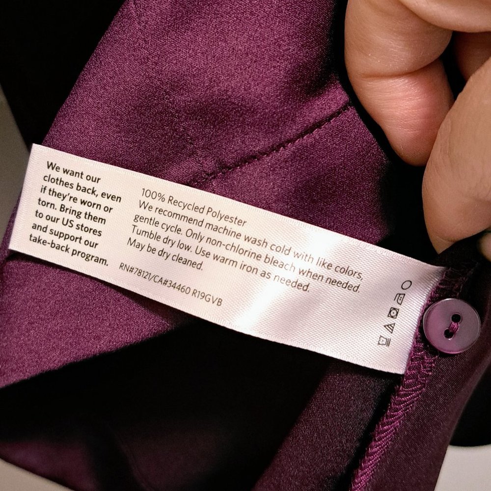 Eileen Fisher Purple Satin Top - Picture 7 of 7